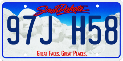 SD license plate 97JH58