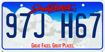 SD license plate 97JH67