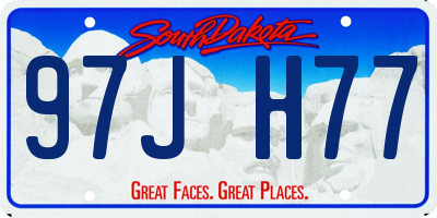 SD license plate 97JH77