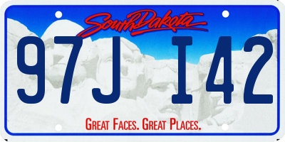 SD license plate 97JI42