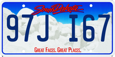 SD license plate 97JI67