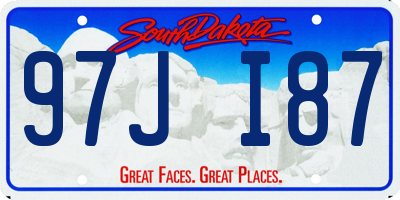 SD license plate 97JI87