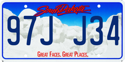 SD license plate 97JJ34