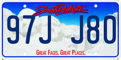 SD license plate 97JJ80