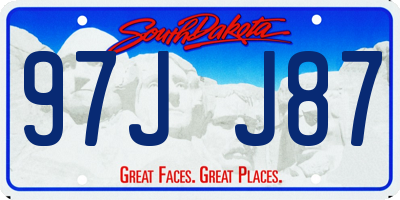 SD license plate 97JJ87