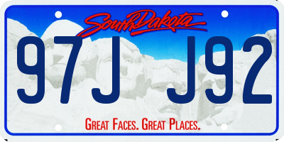 SD license plate 97JJ92
