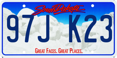 SD license plate 97JK23