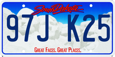 SD license plate 97JK25