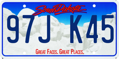 SD license plate 97JK45