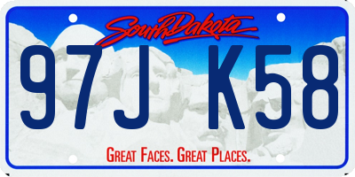 SD license plate 97JK58
