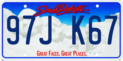 SD license plate 97JK67