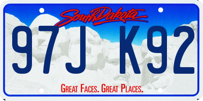 SD license plate 97JK92