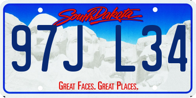 SD license plate 97JL34