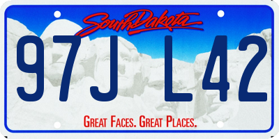 SD license plate 97JL42