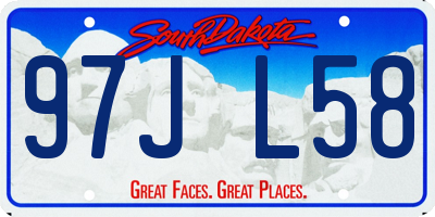 SD license plate 97JL58