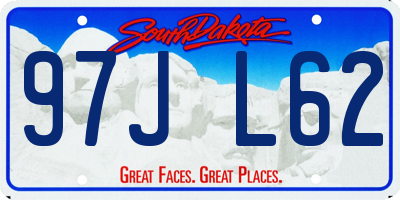 SD license plate 97JL62