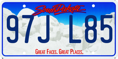 SD license plate 97JL85