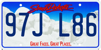 SD license plate 97JL86