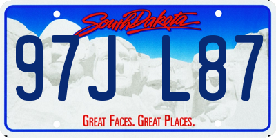 SD license plate 97JL87