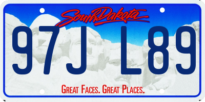 SD license plate 97JL89