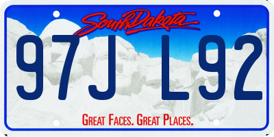 SD license plate 97JL92