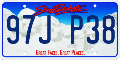 SD license plate 97JP38