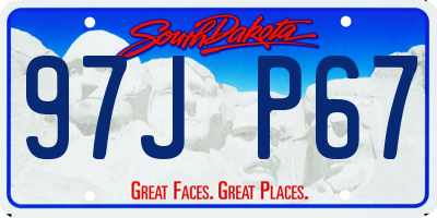 SD license plate 97JP67