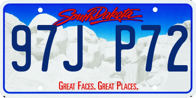 SD license plate 97JP72