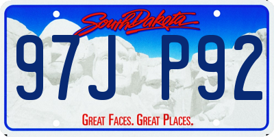 SD license plate 97JP92