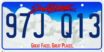 SD license plate 97JQ13