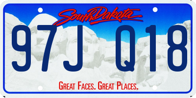 SD license plate 97JQ18