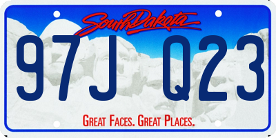 SD license plate 97JQ23