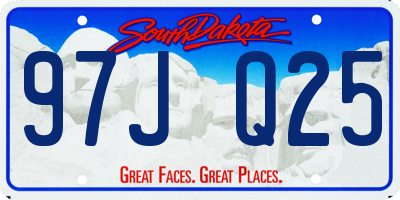 SD license plate 97JQ25