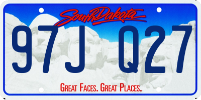SD license plate 97JQ27