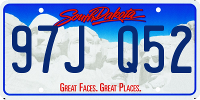 SD license plate 97JQ52
