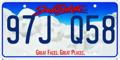 SD license plate 97JQ58