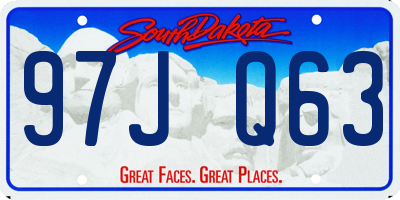 SD license plate 97JQ63