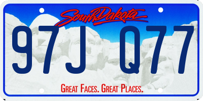 SD license plate 97JQ77