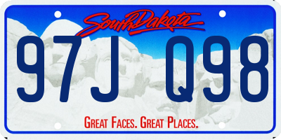SD license plate 97JQ98