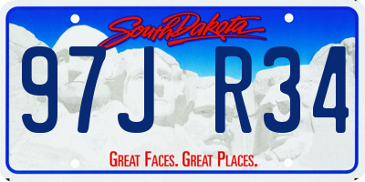 SD license plate 97JR34
