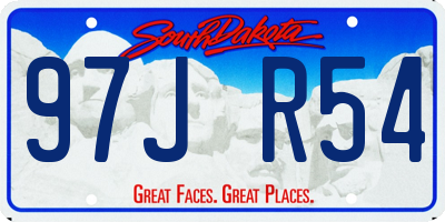 SD license plate 97JR54