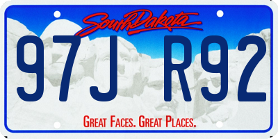 SD license plate 97JR92