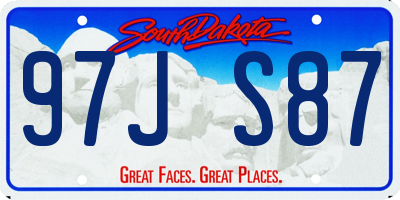 SD license plate 97JS87