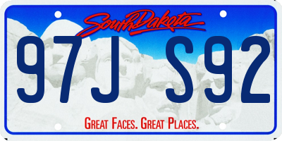 SD license plate 97JS92