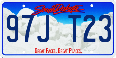 SD license plate 97JT23