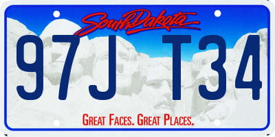 SD license plate 97JT34