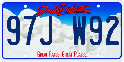 SD license plate 97JW92