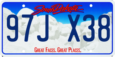 SD license plate 97JX38