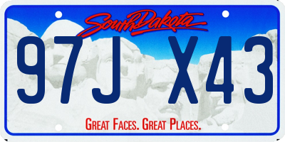 SD license plate 97JX43