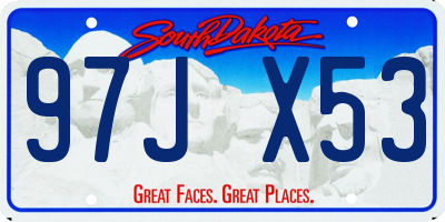 SD license plate 97JX53